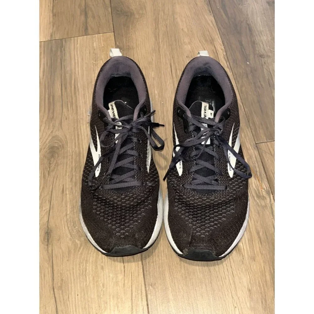 Brooks Revel Mens Running Shoes Black/White Size 11